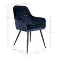 Armchair with Metal Legs Harbo, dark blue/black
