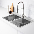 LÅNGUDDEN Inset sink, 2 bowls
