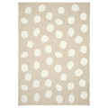 BOGENSE Rug, low pile, beige/white dotted, 133x195 cm