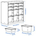 TROFAST Storage combination with boxes, room divider light white stained pine/white light blue, 93x44x91 cm