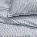 SOLFIBBLA Duvet cover and pillowcase, white blue/stripe, 150x200/50x60 cm
