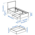 TONSTAD Bed frame with storage, oak veneer/Leirsund, 90x200 cm