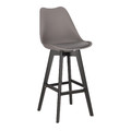Bar Stool Norden, wood black high PP, dark grey