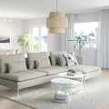 SÖDERHAMN 4-seat sofa, with chaise longue and open end, Viarp beige/brown