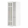 METOD Wall cabinet w shelves/glass door, white/Stensund white, 40x100 cm