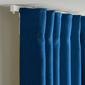 GINSTMOTT Curtains, 1 pair, dark blue/with heading tape, 145x300 cm