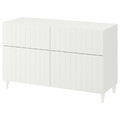 BESTÅ Storage combination w doors/drawers, white/Sutterviken/Kabbarp white, 120x42x74 cm