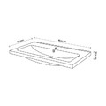 GoodHome Wash-basin Nira Slim, ceramic, 80 cm, black