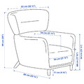 OSKARSHAMN Wing chair with footstool, Tibbleby beige/grey