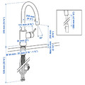 SALLSJÖN Kitchen mixer tap pull out, stainless steel colour