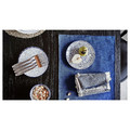 NISSÖGA Place mat, white/dark blue, 45x35 cm