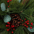 Table Garland Decoration with Rowan Berries and Pine Cones