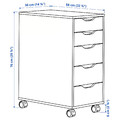ALEX Drawer unit on castors, dark grey/black, 36x76 cm