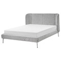 TUFJORD Upholstered bed frame, Tallmyra white/black/Luröy, 160x200 cm