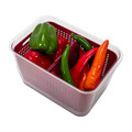 Refrigerator Storage Container for Fruits and Vegetables, dark red