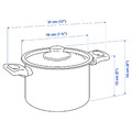 HEMLAGAD Pot with lid, non-stick coating black, 3 l