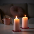 DAGLIGEN Unscented pillar candle, light pink, 14 cm 40 hr