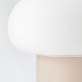 DEJSA Table lamp, beige, opal white glass, 28 cm