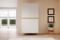 Wardrobe Nicole 100 cm, matt white, gold legs