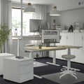 MITTZON Desk sit/stand, electric birch veneer/white, 160x80 cm