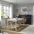EKEDALEN / KRYLBO Table and 4 chairs, white/Tonerud dark beige, 120/180 cm