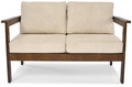 Outdoor Wooden 2-seat Sofa BELLA, brown/beige