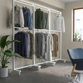MITTZON Clothes rail for frame w castors, white, 80 cm