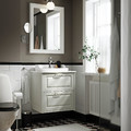 TÄNNFORSEN / RUTSJÖN Wash-stnd w drawers/wash-basin/tap, white/white marble effect, 62x49x76 cm