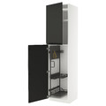 METOD High cabinet with cleaning interior, white/Upplöv matt anthracite, 60x60x240 cm
