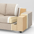 VIMLE 4-seat sofa with chaise longue, with wide armrests/Hallarp beige