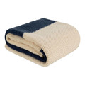 Blanket 30 x 170 cm, dark blue/beige