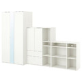 VIHALS Wardrobe combination, white, 305x57x200 cm