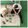 RIDSTIG Rug, flatwoven, off-white/green, 133x195 cm