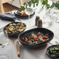 GLADELIG Oven dish, set of 2, dark grey