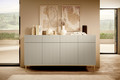 Cabinet with 4 Doors & 4 Drawers Nicole 200cm, cashmere, gold legs