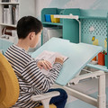BERGLÄRKA Desk, turquoise/white tiltable, 100x70 cm