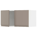 METOD Wall cabinet with 2 doors, white/Upplöv matt dark beige, 80x40 cm