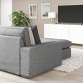 KIVIK Corner sofa, 6-seat w chaise longue, Tibbleby beige/grey