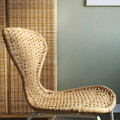 SKÅLSTA Chair, rattan/tubular metal/light grey-beige