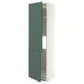 METOD High cab f fridge/freezer w 2 doors, white/Aspudden dark grey-green, 60x60x220 cm