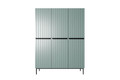 Wardrobe Nicole 150 cm, sage, black handles and legs