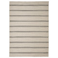VIRKLUND Rug flatwoven, in/outdoor, beige/dark grey, 160x230 cm