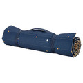 SANDLÖPARE Quilted mat, dark blue/cheetah savannah, 60x140 cm