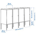 LIXHULT Storage combination, anthracite, 140x35x82 cm