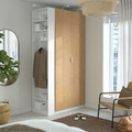 PAX / STORKLINTA Wardrobe combination, white oak effect/white, 120x60x236 cm