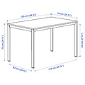 VIHALS Table, white/white, 125x74 cm