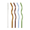 Reusable Glass Straw Set (4 Pieces) Wave