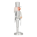 Nutcracker Christmas Decoration 28cm, silver, hat