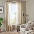 HÄLLEBRÄCKA Sheer curtains, 1 pair, light beige, 145x300 cm