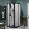GoodHome Shower Enclosure Ezili 80 x 80 cm, black/transparent